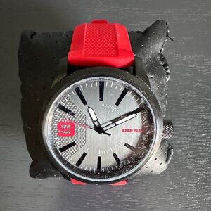 Diesel Red and Silver Watch